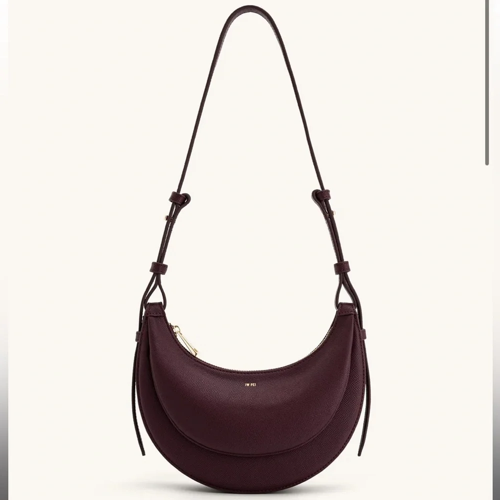 JW PEI Burgundy Vegan Leather Sharon Crossbody Bag - Picture 1 of 11